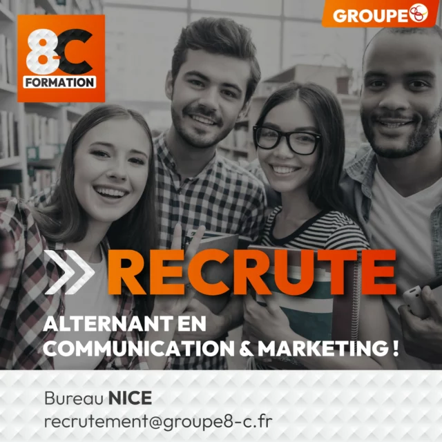 📢 ALTERNANCE – RENTRÉE 2025 
Le Groupe 8-C recrute un(e) alternant(e) en communication & marketing !

Dans le cadre du développement de nos activités, nous ouvrons une opportunité unique d’alternance au sein de notre service marketing pour la rentrée prochaine.

🚀 Rejoignez une entreprise en pleine croissance, spécialisée dans la formation aux métiers du transport de personnes et de marchandises (VTC, Taxi, TPMR, capacitaire, etc.), et intégrez une équipe dynamique et passionnée !

🎯 Poste proposé : Assistant(e) Chargé(e) de Communication et Marketing – Contrat en alternance

📌 Vos missions :

🎬 Community management (Facebook, Instagram, YouTube,  etc) : création de visuels, vidéos, planification et modération. Être à l’aise face caméra est un plus !

✍️ Création de contenus SEO : articles de blog, mises à jour web (HTML/CSS), suivi de performance.

🖨️ Conception de supports print (flyers, brochures, cartes de visite).

📧 Mise en place de campagnes emailing et analyse de leurs performances.

📊 Suivi des KPI et reporting hebdomadaire pour les réunions de direction.

🔍 Réalisation d’études de marché et veille concurrentielle.

🎓 Profil recherché :

Étudiant(e) en communication, marketing ou digital

Créatif(ve), rigoureux(se), curieux(se) et autonome

À l’aise à l’écrit et sur les outils numériques

Maîtrise de la suite Adobe (Photoshop, Illustrator, InDesign, Premiere)

Bases en HTML/CSS appréciées

🧑‍💼 Vous serez accompagné(e) par un responsable marketing expérimenté, pour une montée en compétences rapide et concrète.

📩 Intéressé(e) ? Envoyez-nous votre candidature à recrutement@groupe8-c.fr

📍 Poste basé à Nice, proche aéroport

👉 Une belle opportunité pour vous professionnaliser dans un secteur d’avenir !

#AlternanceMarketing #OffreAlternance #Recrutement #Groupe8C #CommunicationDigitale #MarketingDigital #Transport #FormationProfessionnelle #JobAlternance #Rentrée2025